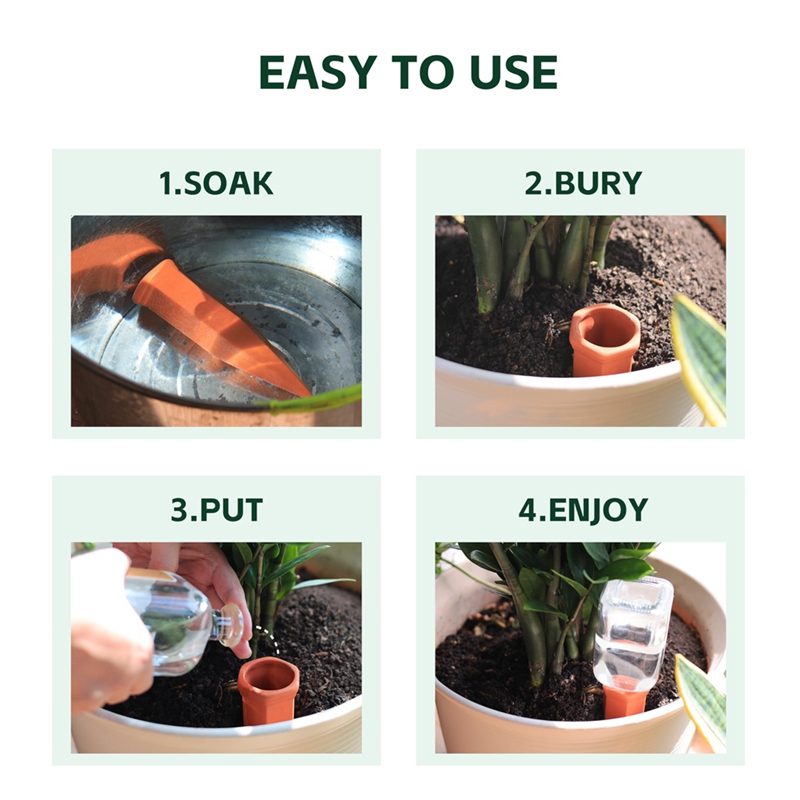 テラコッタ製給水スパイク、ワインボトル型給水ステーク、屋内外 - Self Watering Insert のレビューと価格